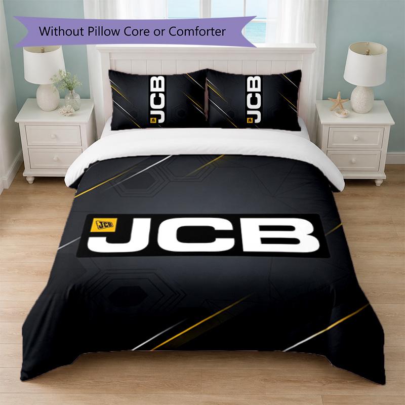 JCB Print 3Pcs Bedding Set Duvet Cover With Two Pillowcases Soft Bed Linen For Household Bedroom