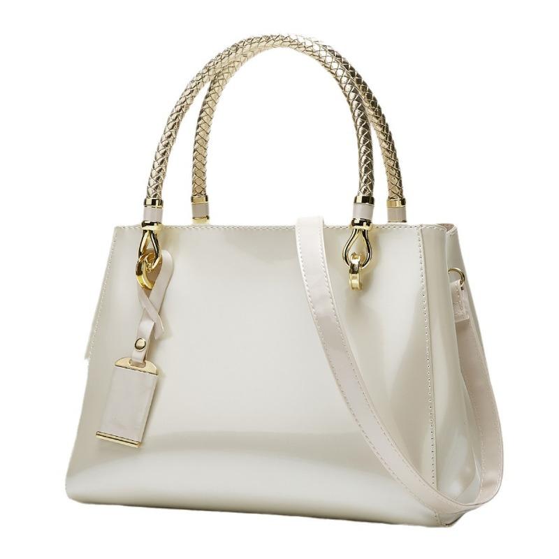 Geantă de mână premium pentru femei din piele lăcuită, capacitate mare, geantă tote