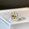 S925 Sterling Silver Goose Egg Ring - Yellow Pigeon Design for Women's Fashion, Versatile and High-End Luxury.