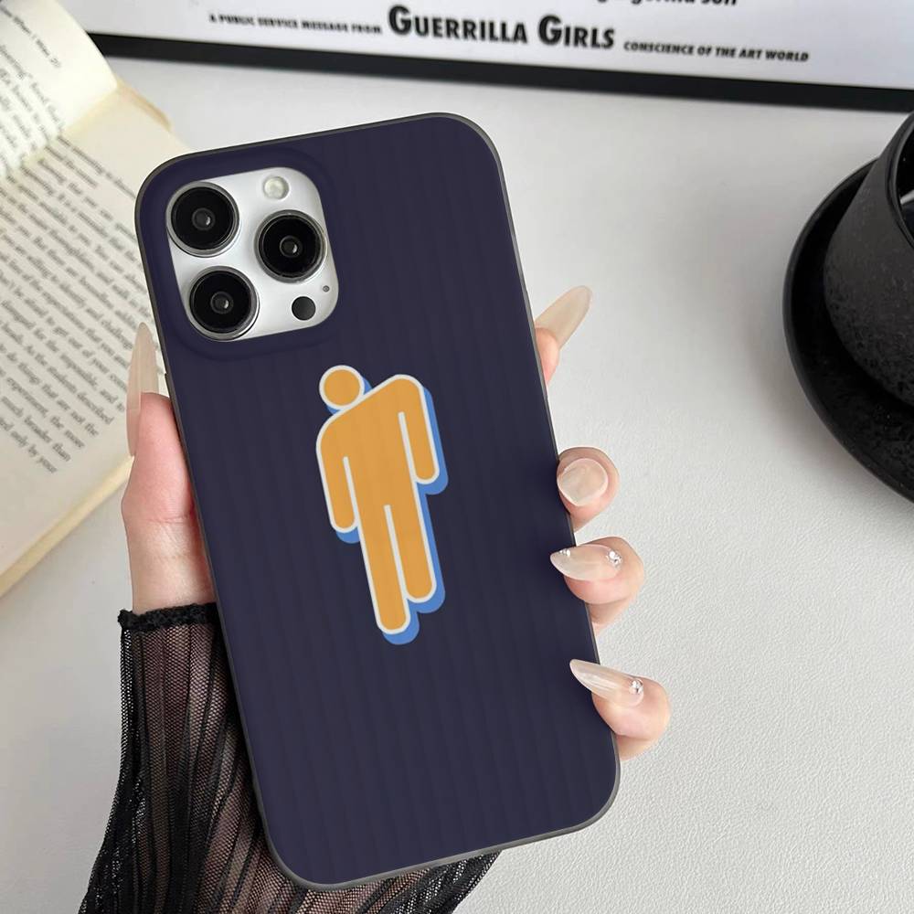 Pop E-Eilish Star B-billie Corrugated Stripe Phone Case For IPhone 17 16 15 14 13 12 11 Pro Max Plus Pro Shockproof Cover