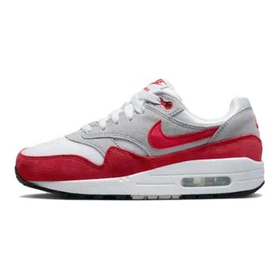 Air Max 1 Challenge Red Wygodne Niskie Buty Codzienne dla Dzieci Dziecięce sneakersy Szary Biały 555766-146(2023)