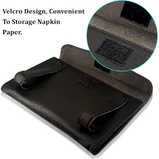 Car Sun Visor Tissue Box Holder,Dermasy Hanging Car Sparkly Crystal PU Leather Napkin Case Holder Bling Car Accessories For Women And Ladies (Black)