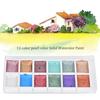 12-Color Pearl Color Solid Watercolor Pigment Set Portable Painting Paints Art Supplies12-color