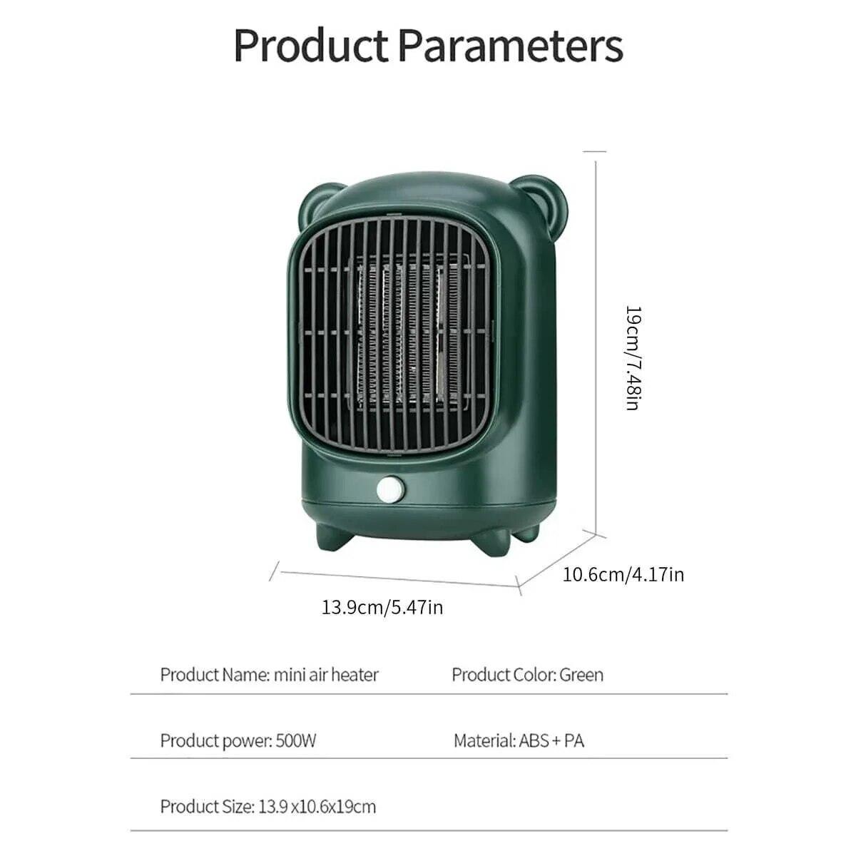 

500 Вт PTC портативный быстрый нагрев керамический обогреватель персональный мини-электрический обогреватель термостат тихий энергоэффективный безопасный 500W&EU
