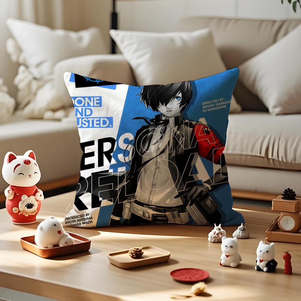 

Game Cool PPersona Reload Cushion Cover Silky Short Plush with Invisible Zipper Dustproof Sofa Pillow Cover for Home Decor 30x30cm