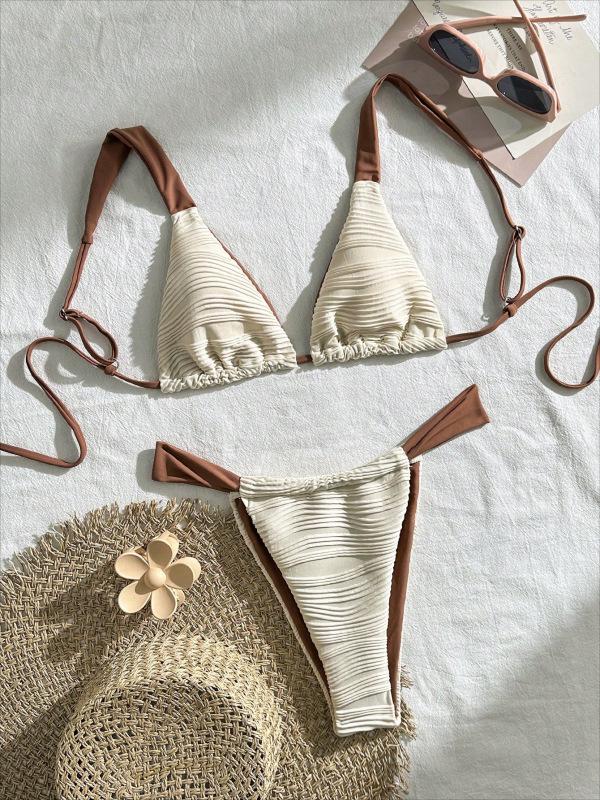 

2024 Европейский и американский сексуальный новый тканевый трансграничный купальник-бикини S хаки