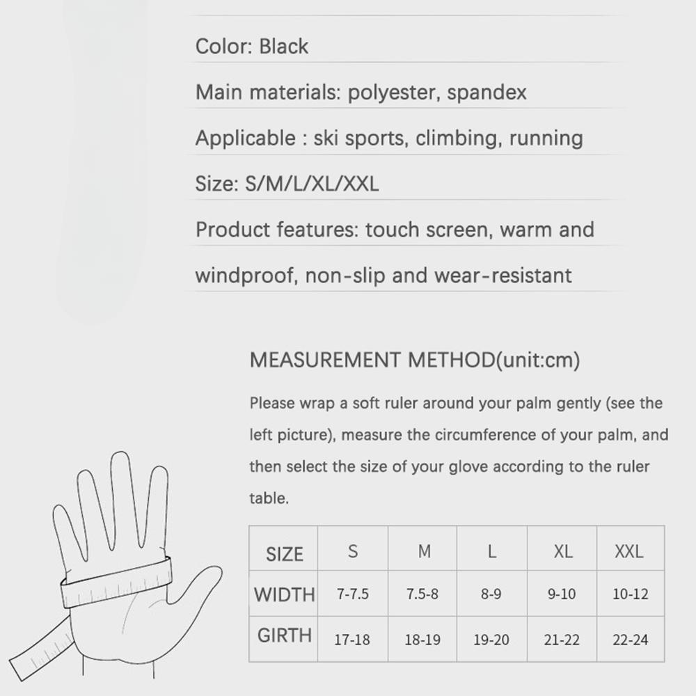 Winter Skiing Motorcyclist Gloves Super-Thick Warm Biking Gentlemen Touch Screen Moisture-Proof Fleece -30 ℃ Female Fitnes Practical Use