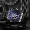 Hohle Richard Weinfassform Quarz Uhr Für Männer Business Kalender Silikonarmband