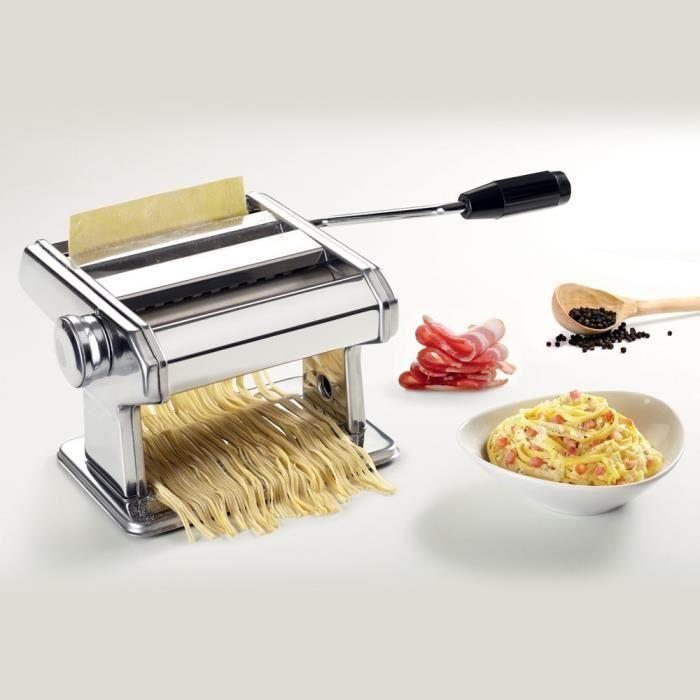 Machine à pâtes manuelle - metaltex - 3 fonctions - inox - 19.5 x 19 x 13.5cm - pour adultes