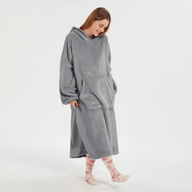 

Носимое одеяло с капюшоном для женщин и мужчин, большой размер, толстовка с капюшоном, уютное и теплое флисовое одеяло с рукавами onesize