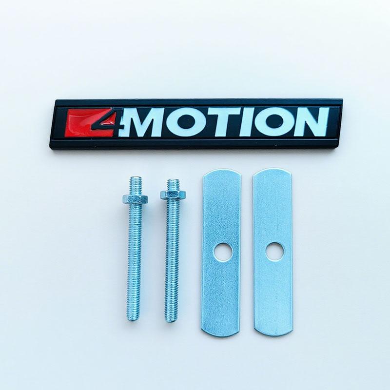 3D Metal Black Red Letters 4 MOTION Logo 4motion Car Rear Trunk Sticker Front Grille Badge Emblem Label for 4MOTION Accessories