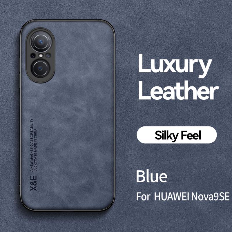 KEYSION Luxuriöse Lederhülle für Huawei Nova 10 Pro 10 SE, weiches Silikon + PC, stoßfeste Handyhülle für Huawei Nova 9 SE