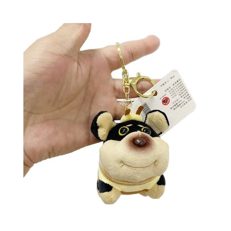 And Cuddly Soft Black Plush Bee Dog Doll Keychain For Fun Fashion Accessories