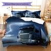 Truck Pattern Bedding Quilt Set Quilt Cover Pillowcase Home Decoration Gift (1 * Duvet Cover + 2 * Pillowcase, Without Core)