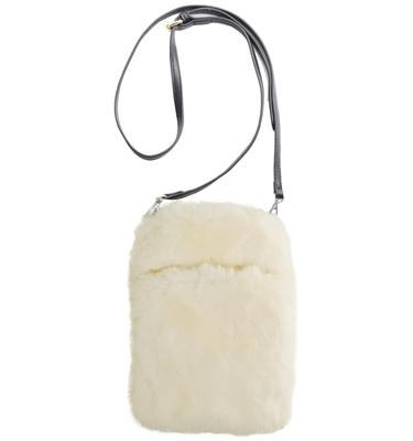 Sankyo Shokai Eco-Fur Shoulder Bag for Women (Ivory)