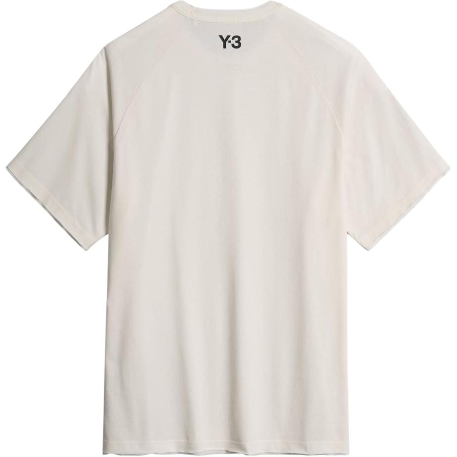 Y-3 Kurzarm-T-Shirt mit rohem Saum und 3 Streifen KS9748