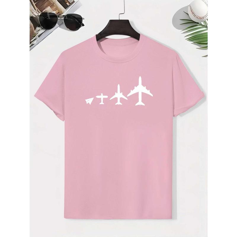 European sizes Paper Plane Airplane Growth Cotton Boys T-Shirt Creative T-Shirt, Casual Lightweight Comfortable Short Sleeve Top