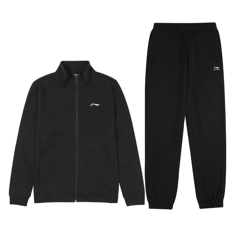 

Li Ning Весенне-осенний повседневный фитнес топ со стойкой и спортивные брюки с манжетами мужской костюм AWDUA35-1+AKLUB05-1 3XL