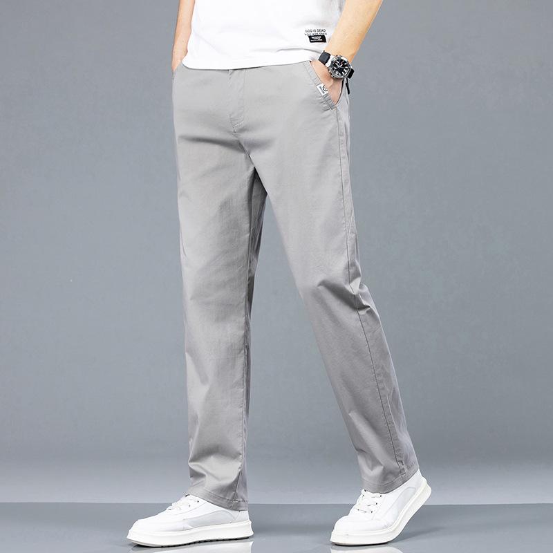 Sommer 2025 Herren Dünne Baumwolle Lässige Hose mit geradem Bein und elastischem Bund - Große Größe