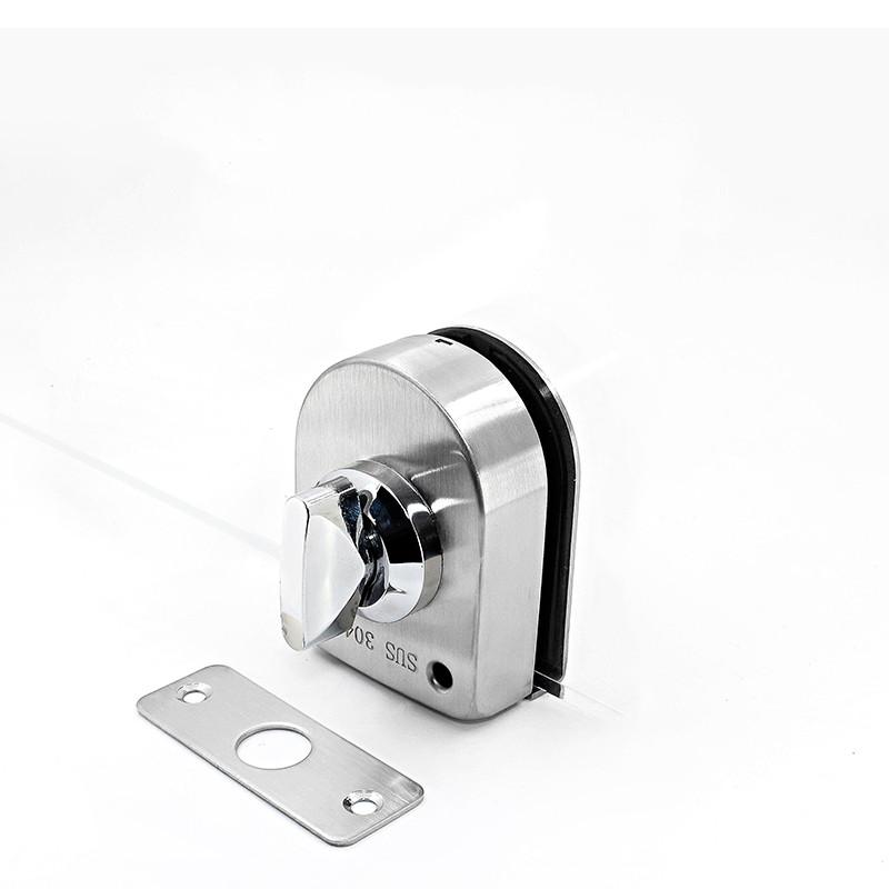Semi-circular Stainless Steel Glass Lock No-drilling Sliding Door Locks Office Frameless Glass Clip Interior Security Door Latch