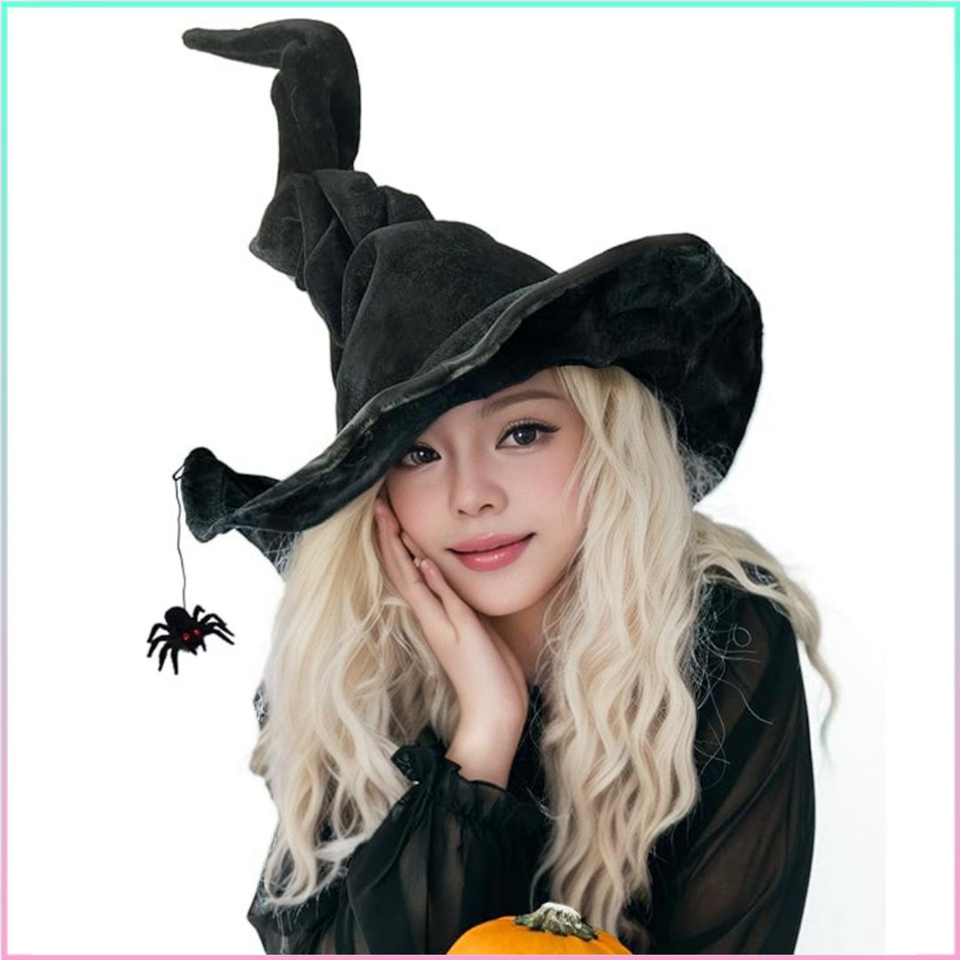 

Хэллоуин, Волшебная шляпа с паучьим твистом, Подвеска в виде летучей мыши, Шляпа ведьмы с твистом, Наряд для косплея, Стильная, Шляпа для косплея One Size
