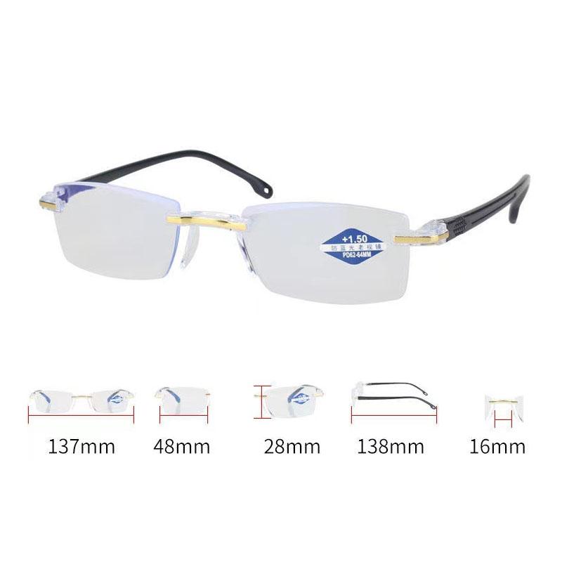 Elder Ultralight Reading Glasses for Men Women Retro Anti-blue Presbyopic Eyewear Frameless +1.0 To+4.0 Gafas De Lectura Hombre