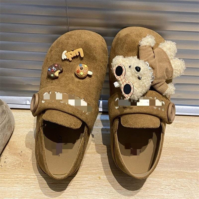 

Retro soft-soled outer wear women s autumn new bag head cartoon two-wearing shoes flat-soled all-inclusive casual slippers 40 хаки
