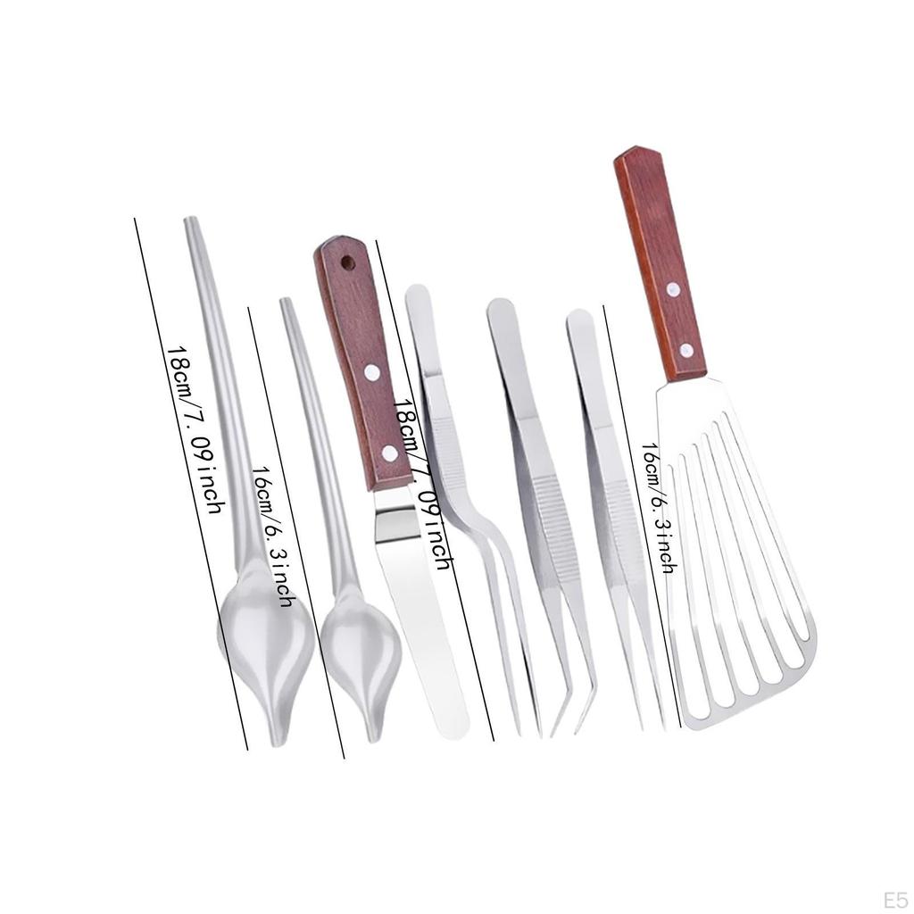 Plating Tool Set Cooking Tweezers Scrapers Easy To Use Culinary Precision Tongs for Household