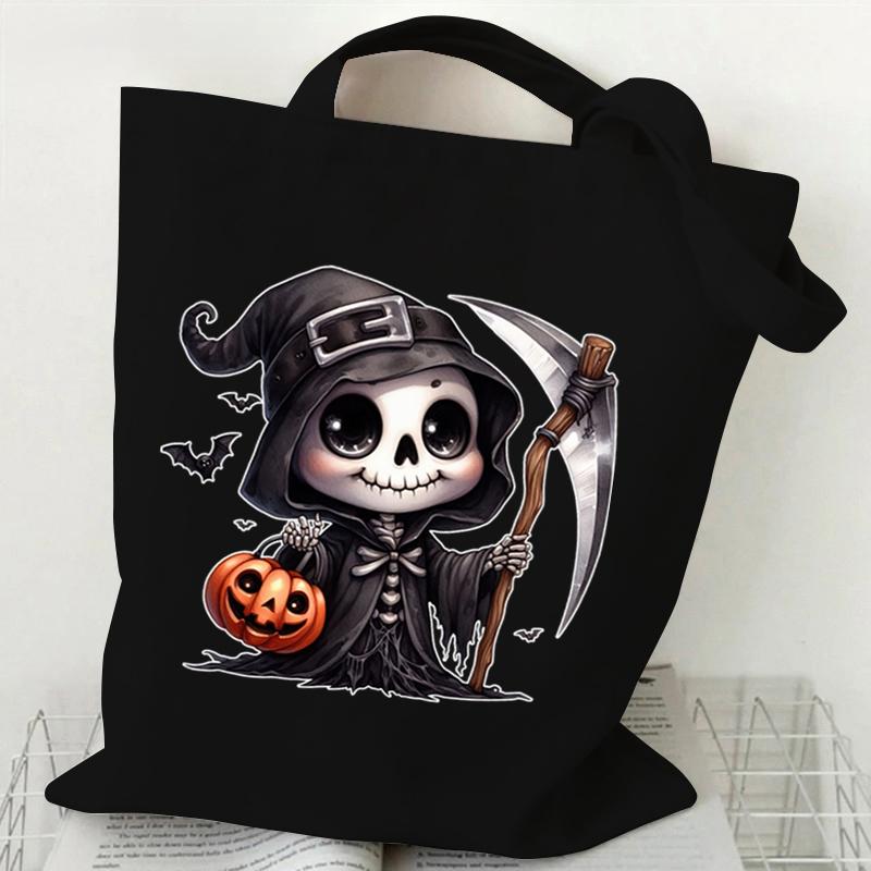 

Сумка-тоут с изображением куклы-клоуна для женщин и мужчин, готическая сумка на плечо с изображением мультфильма, сумка для покупок на вечеринку в честь Хэллоуина, сумка для подростков