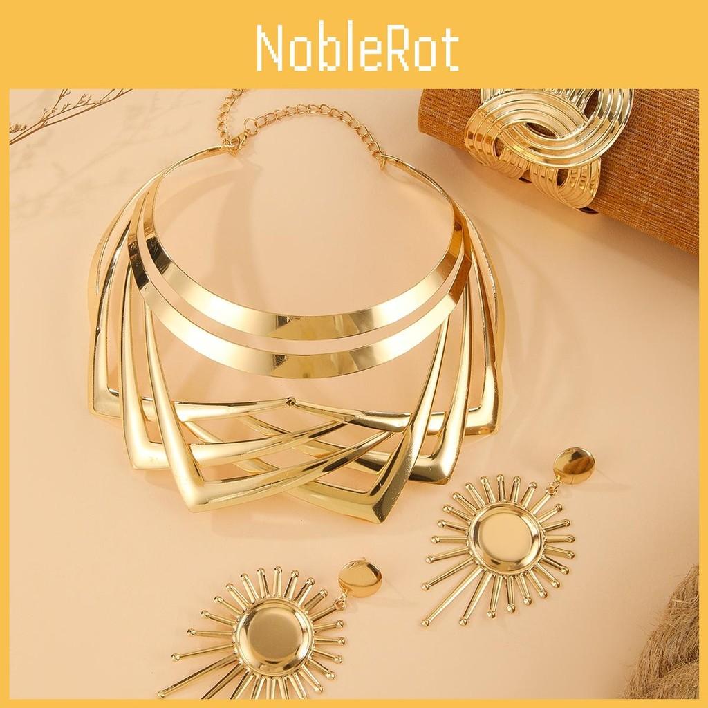 Summer Jewelry Stylish Set With Gold Finish Pendant Earrings Bracelets And Necklaces For All