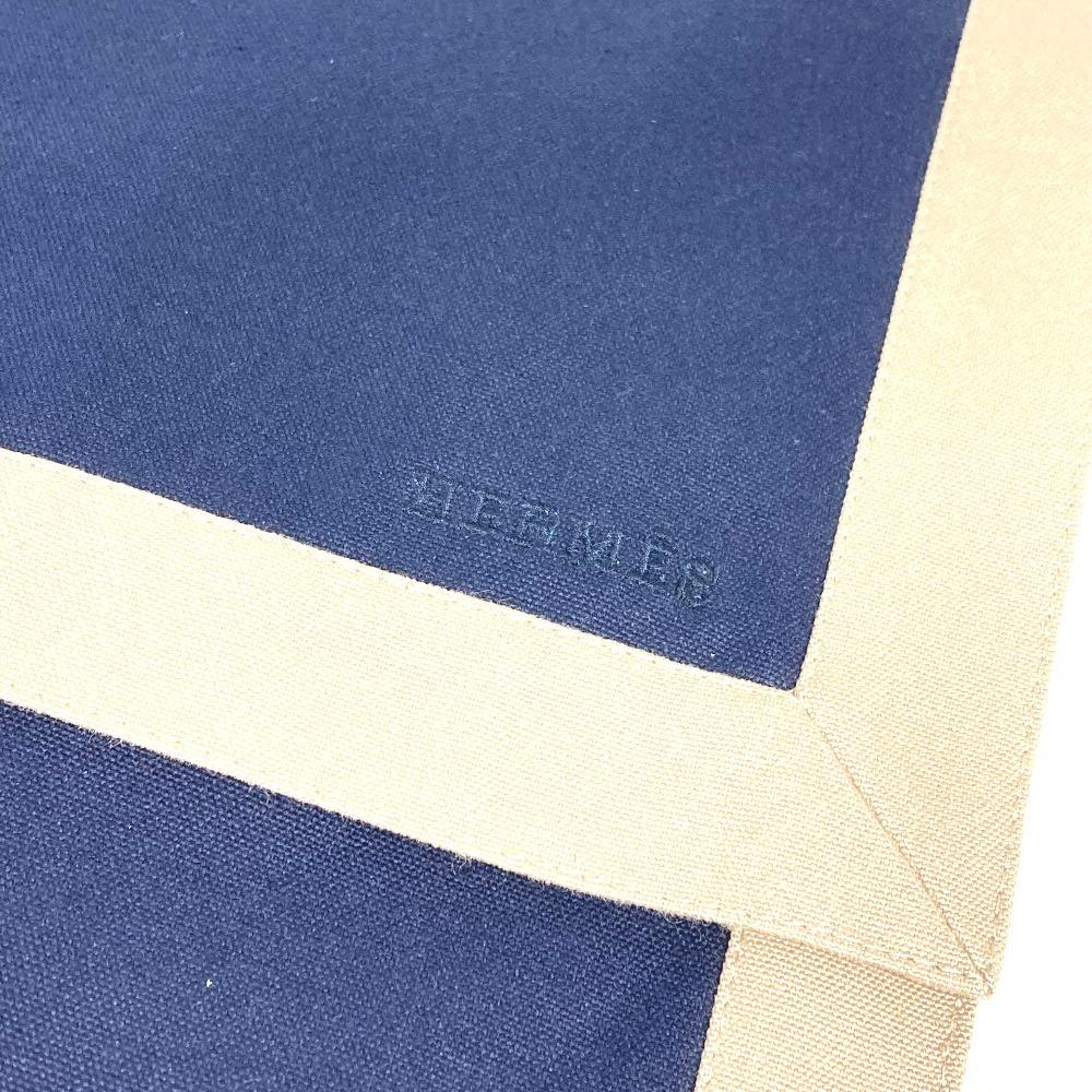 HERMES Tapidocel Big Extra Large Pouch Flap Clutch bag cotton Navy