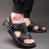 Módní pánské kožené sandály Pánské letní nové sandály Pantofle Dospělé platformové plážové boty Protiskluzové s otevřenou špičkou Odpružené kožené sandály