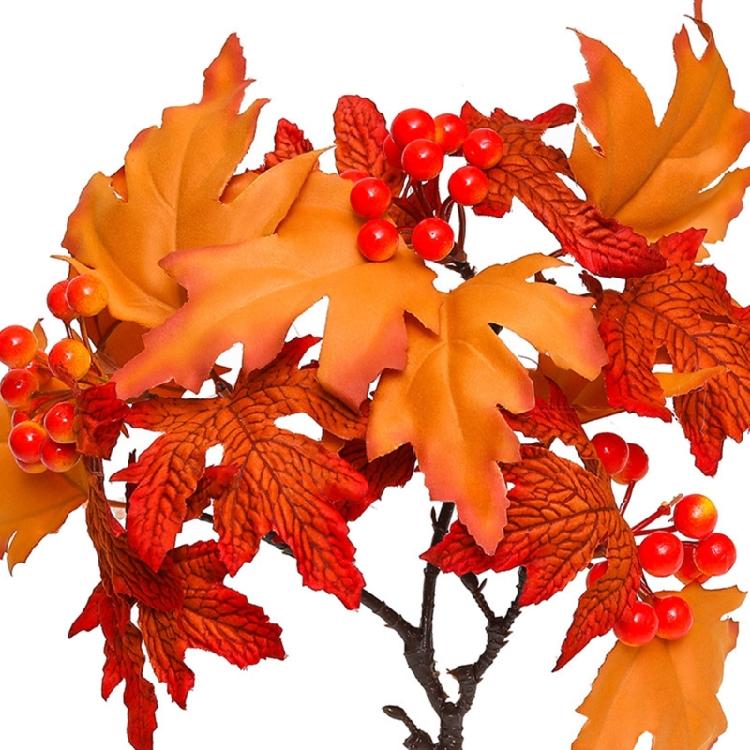 Autumns Velvety Touch Plant Collection Artificial Maples Leaf Pinecones Berries Cluster Long Time Fall Decors For Mantelpieces And Entryways