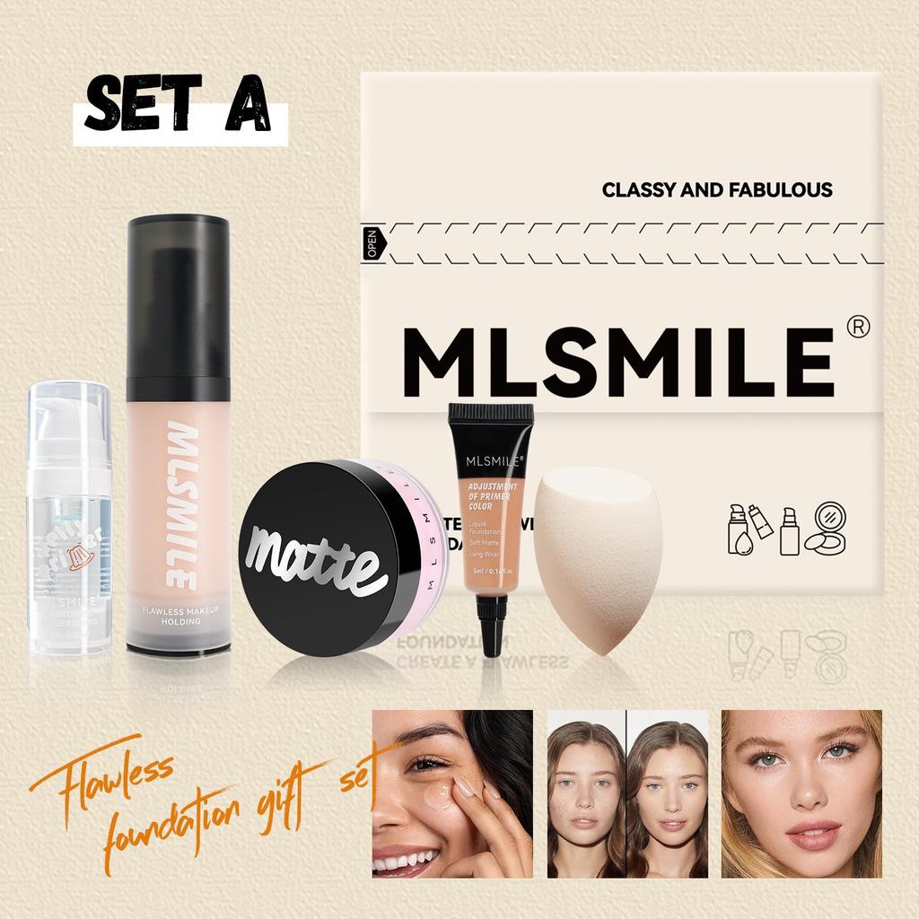 Exclusive 5-Piece Matte Foundation & Loose Powder Beginner Makeup Set