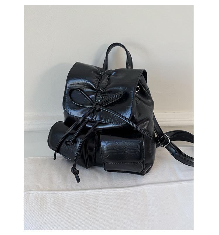 

Korean version of ballet style backpack women s 2025 new trend versatile shoulder bag going out commuter small backpack чёрный