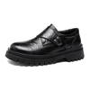 Fashionable Men Casual Leather Thick Bottom Shoe Outdoor Antiskid Walking Shoe Fashion Designer Leather Comfy Soft Soled Loafers