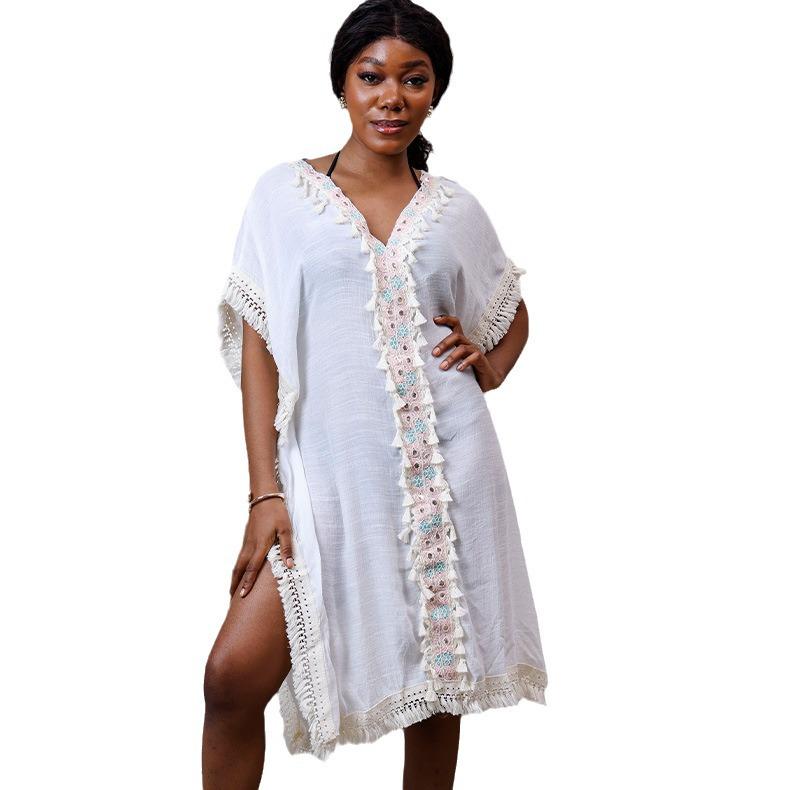 Seaside Vacation Tassel Lace Bikini Cover-Up Dress for Women
