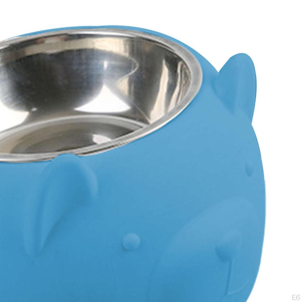15° Tilted Dog Bowl Slanted Lightweight Cartoon Sturdy Pet Supplies Easy To Food Stainless