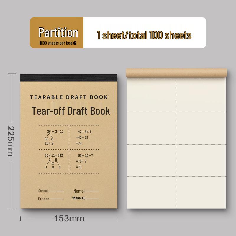 Partitioned Scratchpad for Elementary to High School Students - Ideal for Mistakes & Exam Prep