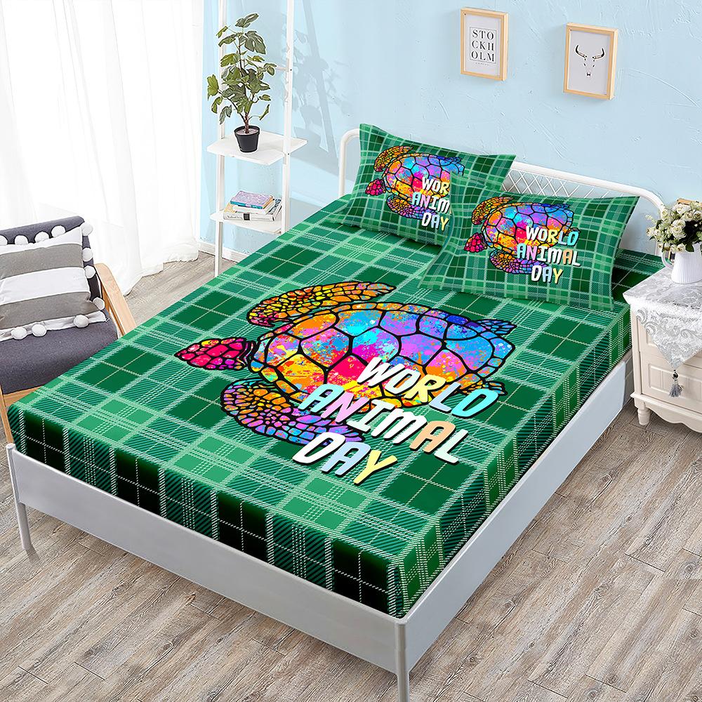 Cartoon Three-Piece Animal Fox Unicorn Mattress Mattress Mattress Protective Cover