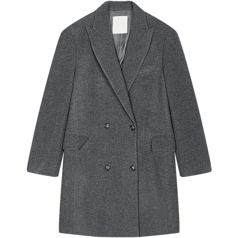 JNBY 2025 Winter Loose-Fit Wool Lapel Coat