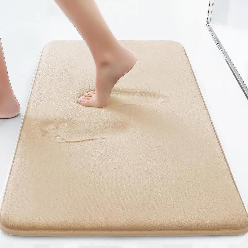 Memory Foam Badezimmerteppich Ultraweicher Rutschfester Badematte Wasserabsorbierender Badeteppich Duschmatte Badezimmerboden Fußmatte