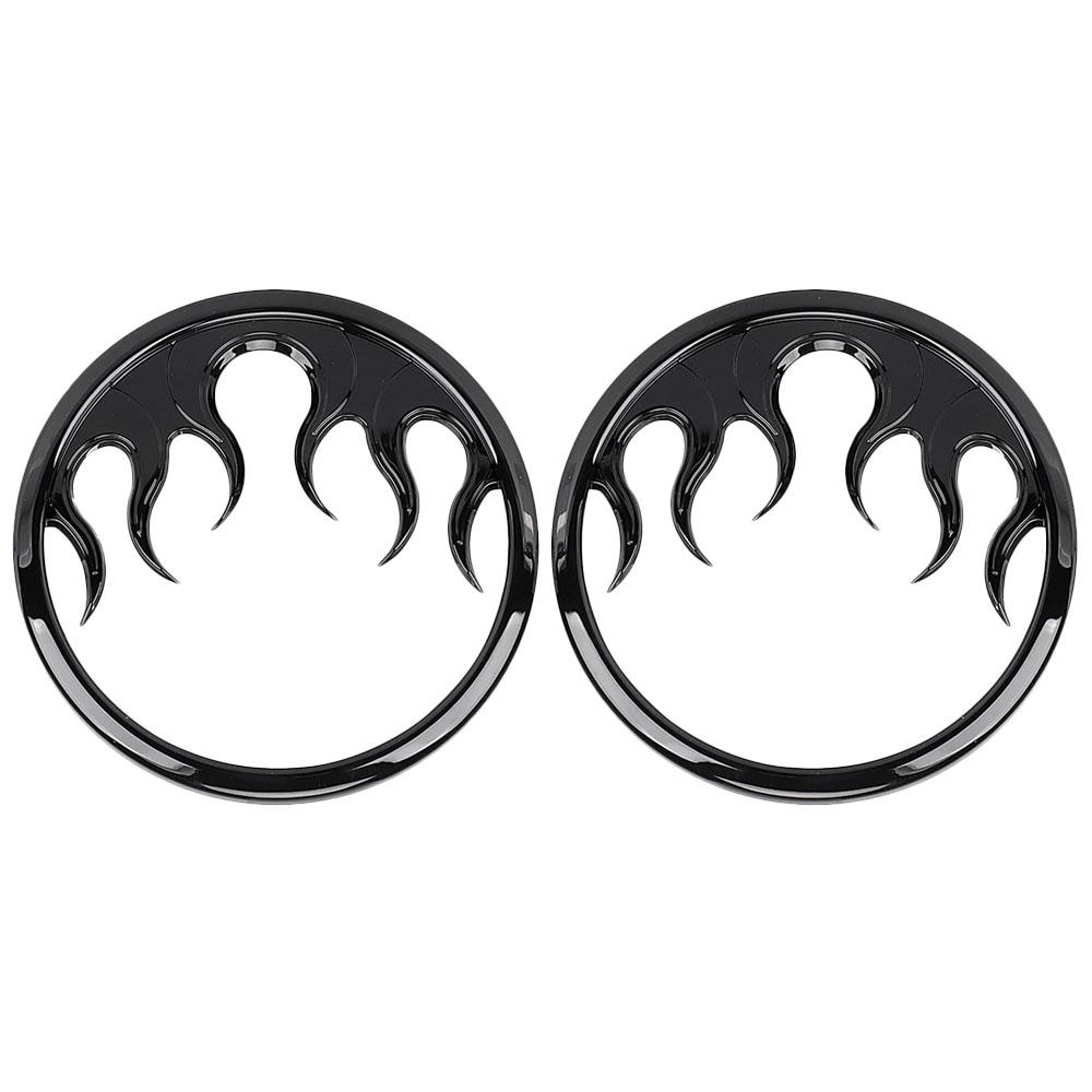 2pcs ABS Motorcycle Flame Speaker Grill Accent Trim Covers for Harley-Davidson Electra Glides, Street Glides, Trikes 2014-