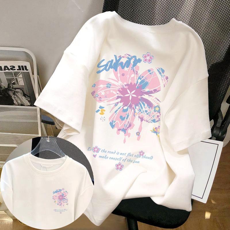 Letní Dětské Dospělé Módní Potisk Krátký Rukáv Tričko Outdoorové Ležérní O-výstřih Oversized Dámské Trička Top Dívčí Oblečení