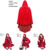 Womens Little Red Riding Hood Gothic Cape Dress Perfect For Halloween Role Play And Events