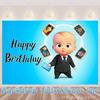 Baby B-BOSSED Birthday Theme Birthday Party Decoration Backdrop Family Cup Plate Napkin Balloons Baby Shower Supplies Kid Gift