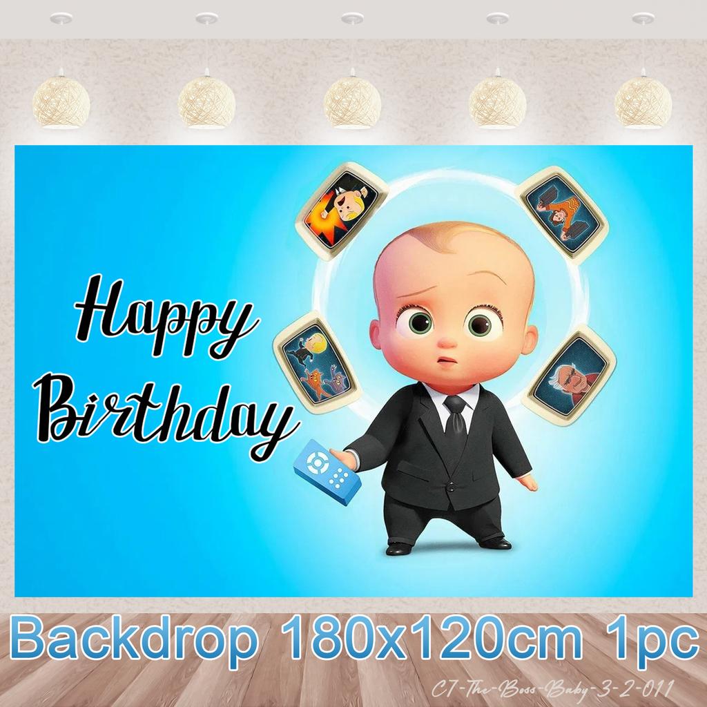 Baby B-BOSSED Birthday Theme Birthday Party Decoration Backdrop Family Cup Plate Napkin Balloons Baby Shower Supplies Kid Gift