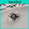 Einzigartiger Geometrischer Totenkopf Zirkon Ring im Vintage-Stil für Damen Verstellbares Punk Modeaccessoire