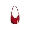 New Polo Ralph Lauren Polo ID Satin Fabric With Cow Leather Trim Handheld Handbag, Shoulder Bag Women's Red WAPOBAG02V20023