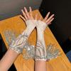 Fashion Spicy Girl Sequin Tassel Fingerless Gloves Nightclub Stage Elastic Shiny Lace Arm Sleeves Dress Decorative Accessory